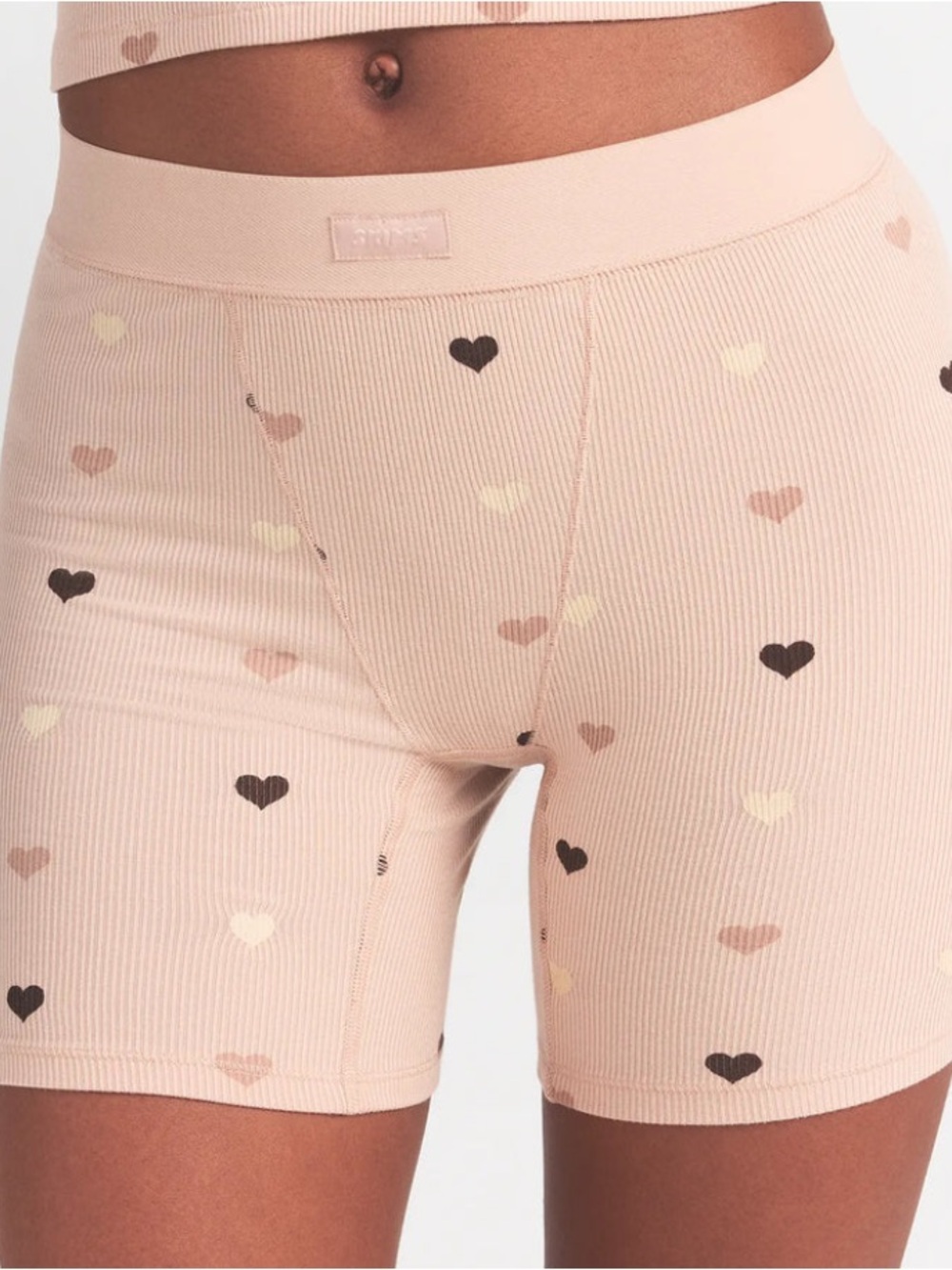 🖤🤎SKIMS Soft Lounge Rib Boxer | Mica Mini Heart Halfdrop | M | NWT